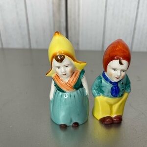 Vintage Dutch Boy And Girl Salt And Pepper Shakers Made in Japan Colorful